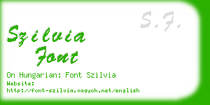 szilvia font business card